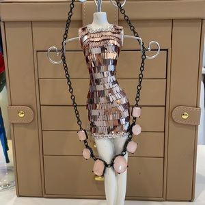 Pink Rhinestone Charm Necklace